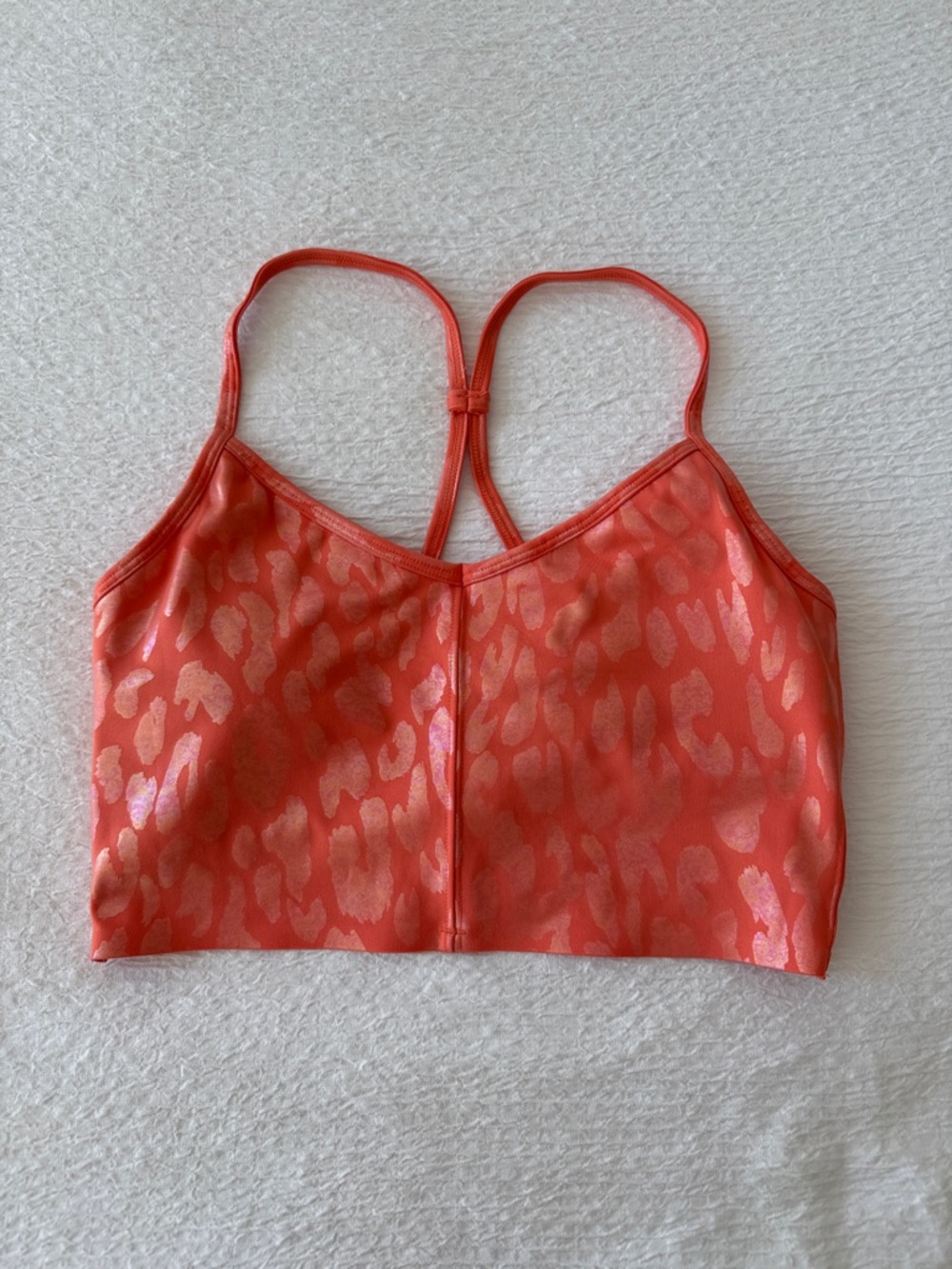 Carbon38 Coral Leopard Print Sports Bra